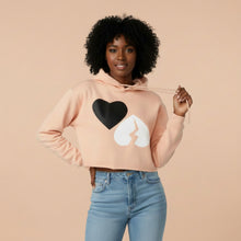 Load image into Gallery viewer, Peach "Heart Flip" Crop Hoodie
