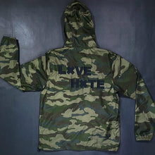 Load image into Gallery viewer, Camo &quot;LXVE over Hxte&quot; windbreaker
